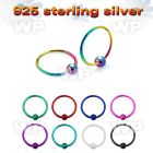 u3ps4b color plated silver 925 nose ring ball an outer diame nose piercing