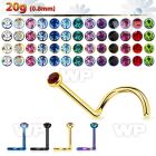 u3r6 ion plated surgical steel l shaped nose stud 2mm round nose piercing