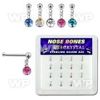u41jey box w silver 925 nose bone ball shaped top 1 5mm dangl nose piercing