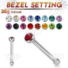 u434kp surgical steel nose bone 0 8mm 2mm round top press fit nose piercing
