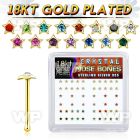 u43rfji 18k gold plated silver nose bones color star