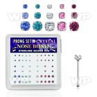 u44fm4j box w silver 925 nose bone assorted sizes mix prong set nose piercing