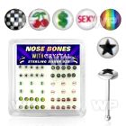 u4bifz box w silver 925 nose bone various logo sexy star che nose piercing