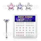 u4g3j box w silver 925 nose bone 3mm star shaped prong set cz nose piercing