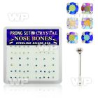 u4m4f74j box w silver 925 nose bone 1 5mm round ab prong set crys nose piercing
