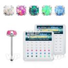 u4m5ks box w silver 925 nose bone prong set 2 5mm round synthet nose piercing