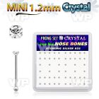 u4ms6f box silver nose bones w 1.2mm clear prong set crystals