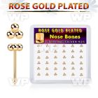 u4r3qzya rose gold finish silver nose pins balls 36pcs