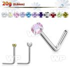 ubga implant grade steel nose stud 1.5mm and 2mm round cz