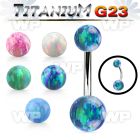 ubnop68 titanium g23 belly banana w 6 8mm synthetic opal balls