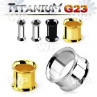 udpg high polished titanium g23 double flare flesh tunnel
