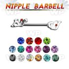 um3xe9 surgical steel nipple barbell 1 6mm bitch word nipple piercing