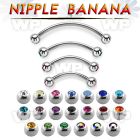 um4uc40 surgical steel nipple banana 4mm bezel set balls