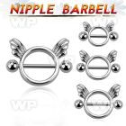 umz round nipple shield small wings surgical steel barbell nipple piercing