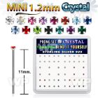 unmsjf box silver bend it nose stud w 1.2mm prong set crystal