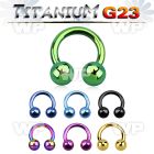 utcbb5 anodized titanium g23 circular barbell, 14g 5mm balls