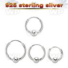vbcr14s 925 silver ball closure earrings (1.6mm) with 4mm ball