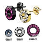 wadra16 pair of ion plated surgical steel fake cheater flesh tunn ear lobe piercing