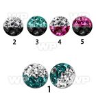 wjday 6mm ball ferido glued multi crystals in two color design belly piercing