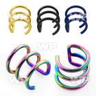 wr6dz ion plated 316 steel fake ear cuff 1 6mm 3 hoops helix piercing