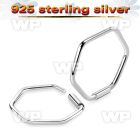 wu1x silver seamless nose ring hexagon shape design