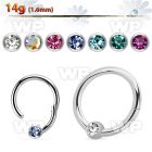 x46acey steel hinged captive hoop 16g crystal ball
