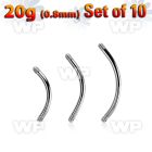 xbn20g set w 316l steel eyebrow banana posts w 0.8mm threading