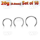 xcb20g set w 316l steel circular barbell post w 0.8mm threading