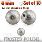 xfobal8 10 pcs of 8mm 316l steel ball w frosted surface 1.6mm