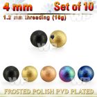 xfobt4s set w 4mm pvd plated steel ball w frosted surface 1.2mm