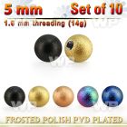 xfobt5g set w 5mm pvd plated steel ball w frosted surface 1.6mm