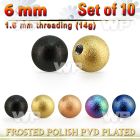 xfobt6g set w 6mm pvd plated steel ball w frosted surface 1.6mm