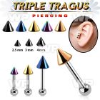 xwfr46u ion plated 316l steel triple tragus piercing 1 2mm 3mm tragus piercing