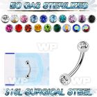zbne2c eo gas sterilized piercing surgical steel eyebrow banana 3mm balls