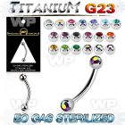 zubne2c eo gas sterilized piercing titanium g23 eyebrow banana 3mm balls