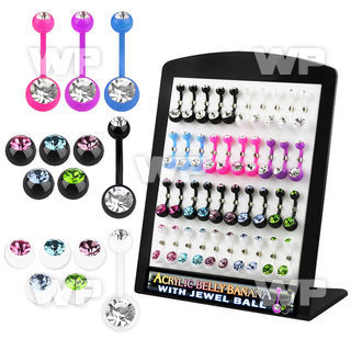 14uc0 display w of acrylic belly bananas 1 6mm an 8mm 5mm jew belly piercing