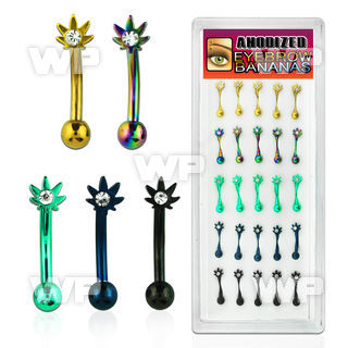 14uwjep box w of ion plated surgical steel micro bananas 1 2mm eyebrow piercing