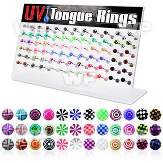 1764ts display w surgical steel tongue bars 1 6mm colorful acry tongue piercing