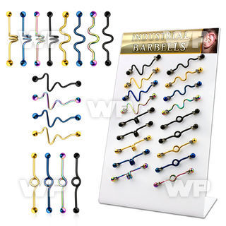 18u1t display with of ion plated surgical steel industrial barb 