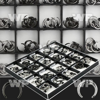 1j4cz0 box w of assorted surgical steel ion plated surgical ear lobe piercing