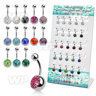 1j8fez display 25 pieces of steel belly ring lower 10mm half ste belly piercing