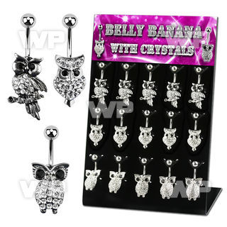 1j8fy4 display w 316l steel belly bananas 1 6mm three assorted belly piercing