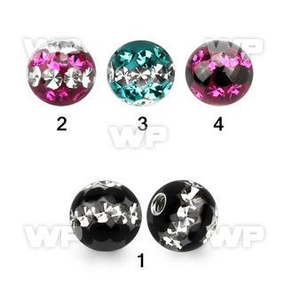 1jdas 5mm ball ferido glued multi crystalstriple line design belly piercing
