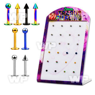 1raik display w ion plated 316 steel labrets 1 2mm for tragu tragus piercing