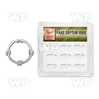 1u3jt0 box w of silver fake septum rings w a balinese wire desig septum piercing