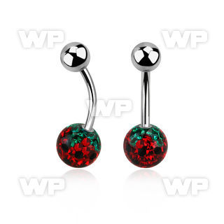 316l steel belly banana w 8mm strawberry ferido ball