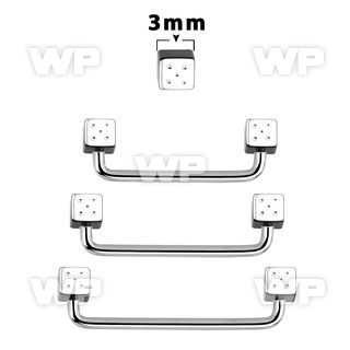 3h118z surgical steel surface barbell 1 6mm 90 degree angle 3mm surface piercing