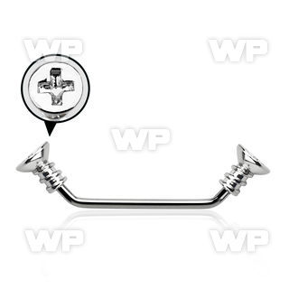 3h436ok surgical steel surface barbell 1 6mm 45 degree angle surface piercing
