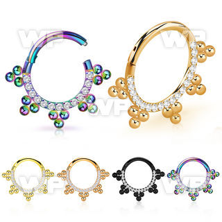 3ir3xel ion plated steel hinged segment clicker bohemian cz