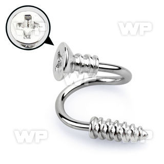 3m36o surgical steel spiral 1 6mm cross screw top screw threa helix piercing
